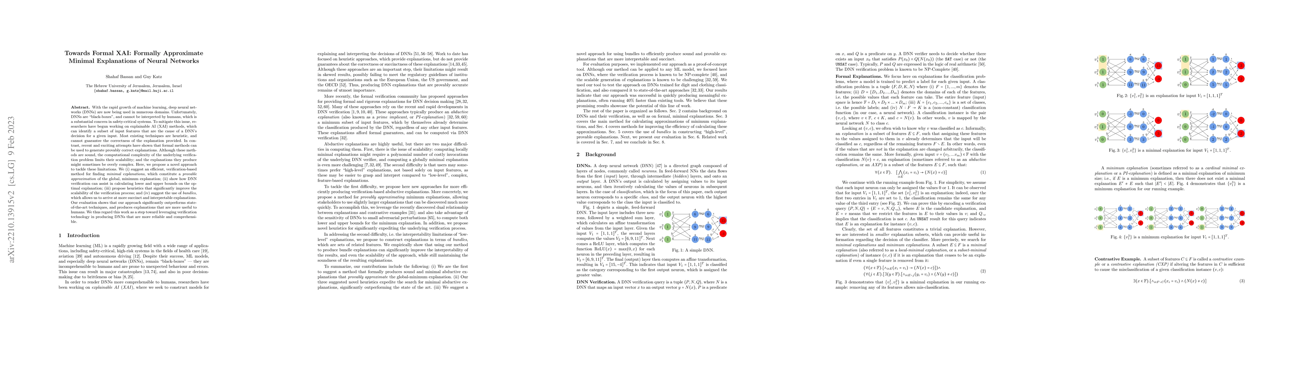 Thumbnail for Towards Formal XAI: Formally Approximate Minimal Explanations of Neural
  Networks