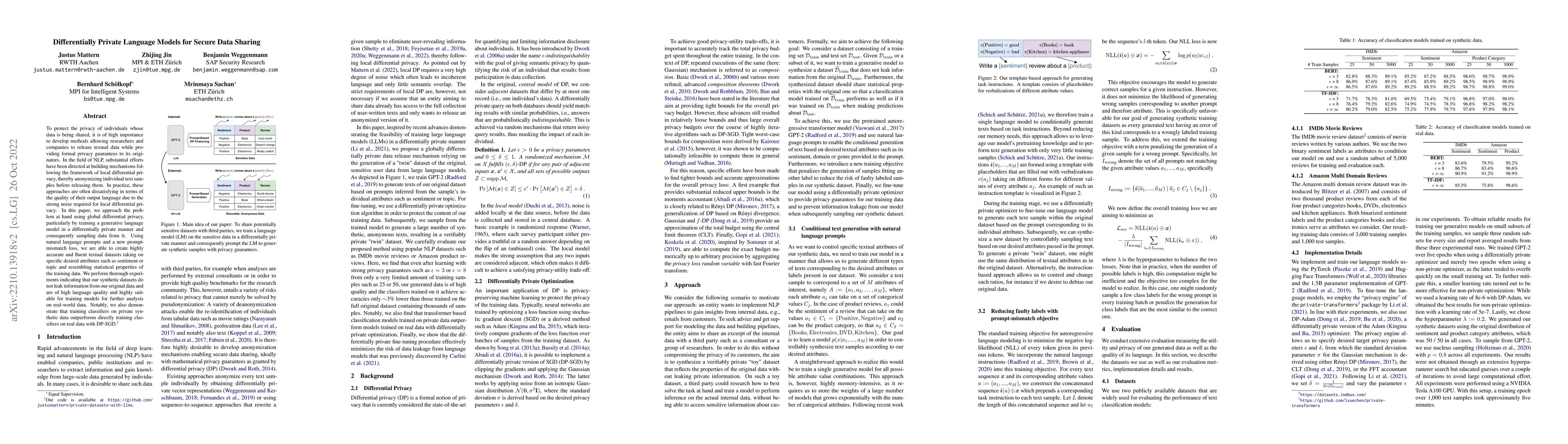 Thumbnail for Differentially Private Language Models for Secure Data Sharing