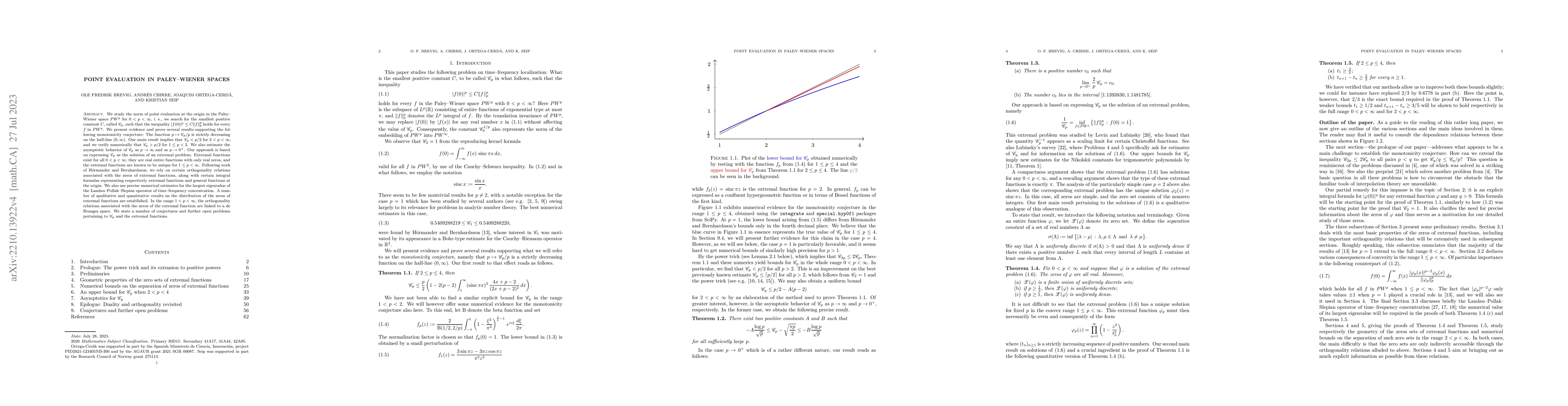 Thumbnail for Point evaluation in Paley--Wiener spaces