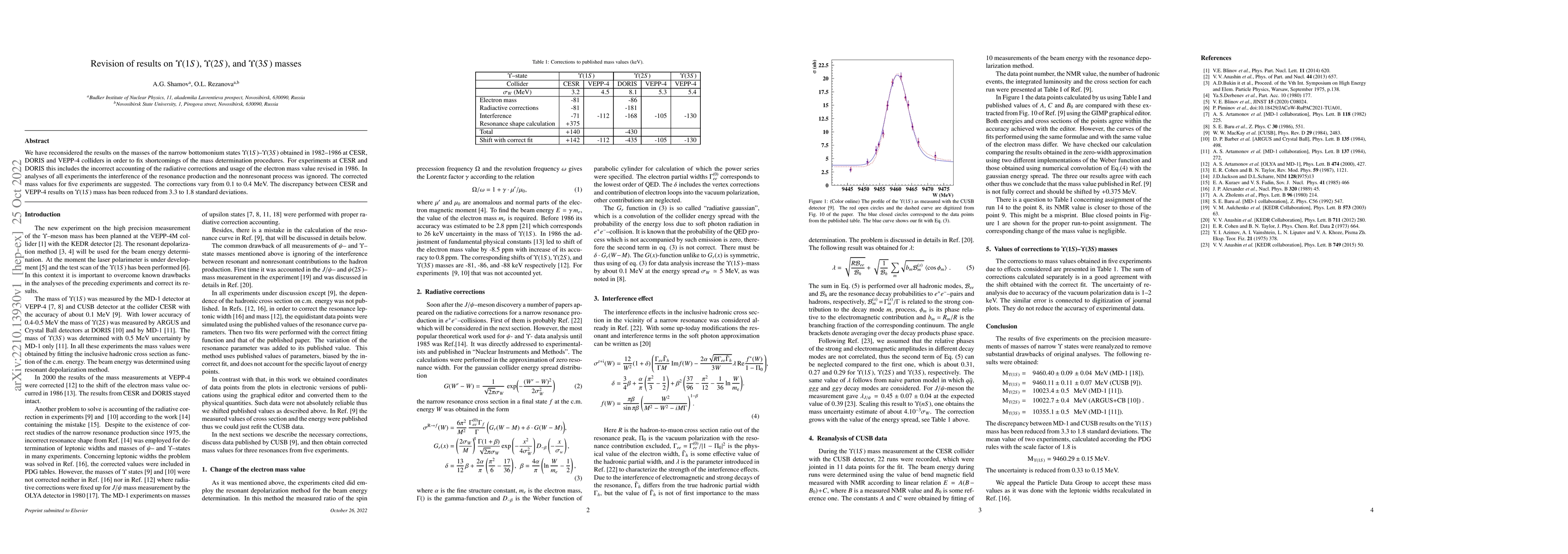 Thumbnail for Revision of results on $\Upsilon(1S)$, $\Upsilon(2S)$, and
  $\Upsilon(3S)$ masses