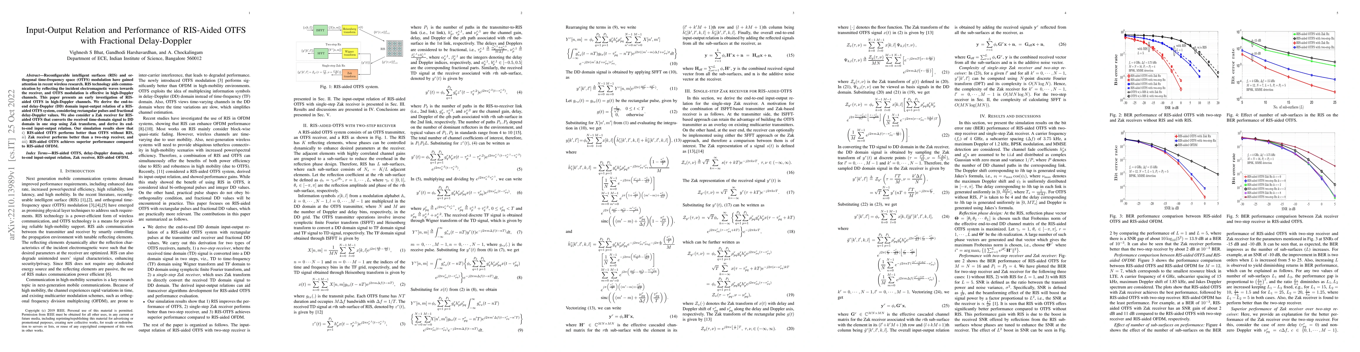 Thumbnail for Input-Output Relation and Performance of RIS-Aided OTFS with Fractional
  Delay-Doppler
