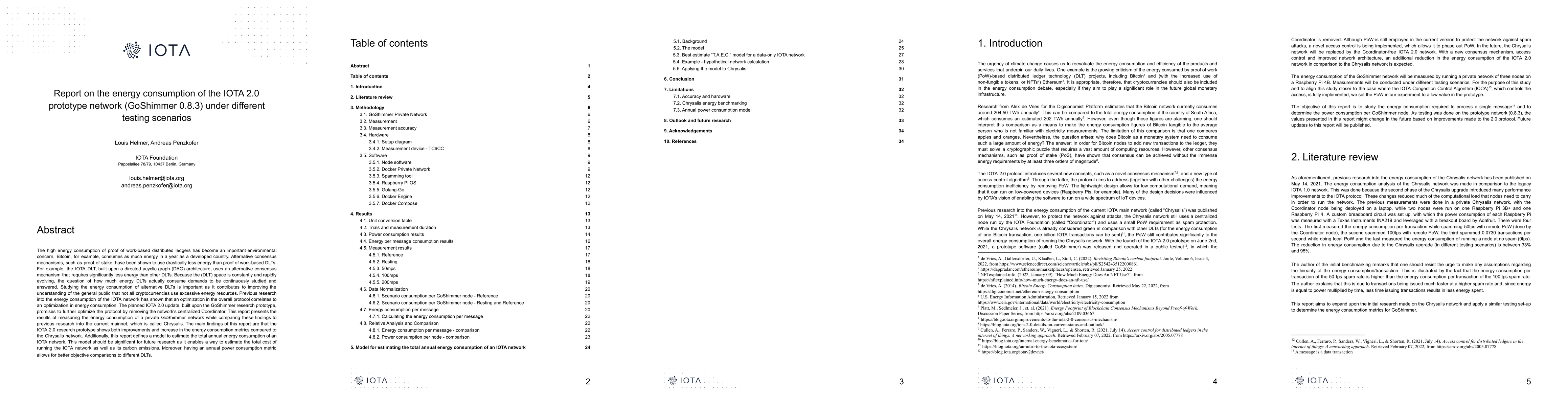 Thumbnail for Report on the energy consumption of the IOTA 2.0 prototype network
  (GoShimmer 0.8.3) under different testing scenarios
