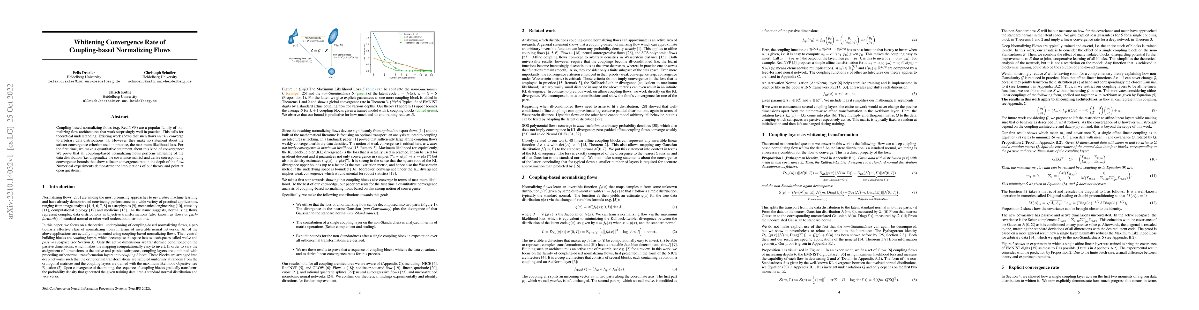 Thumbnail for Whitening Convergence Rate of Coupling-based Normalizing Flows