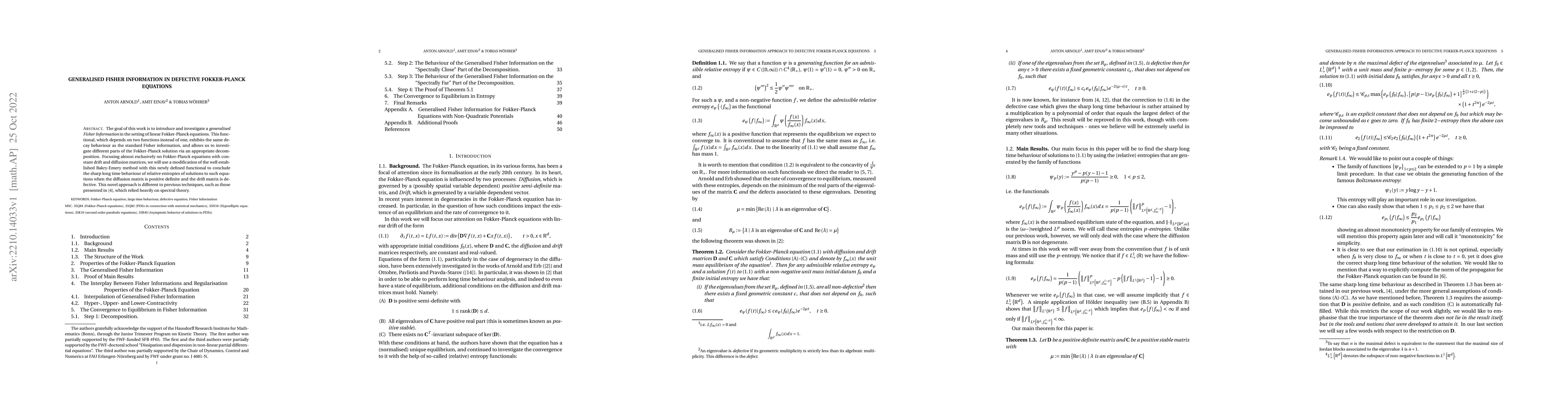 Thumbnail for Generalised Fisher Information Approach to Defective Fokker-Planck
  Equations
