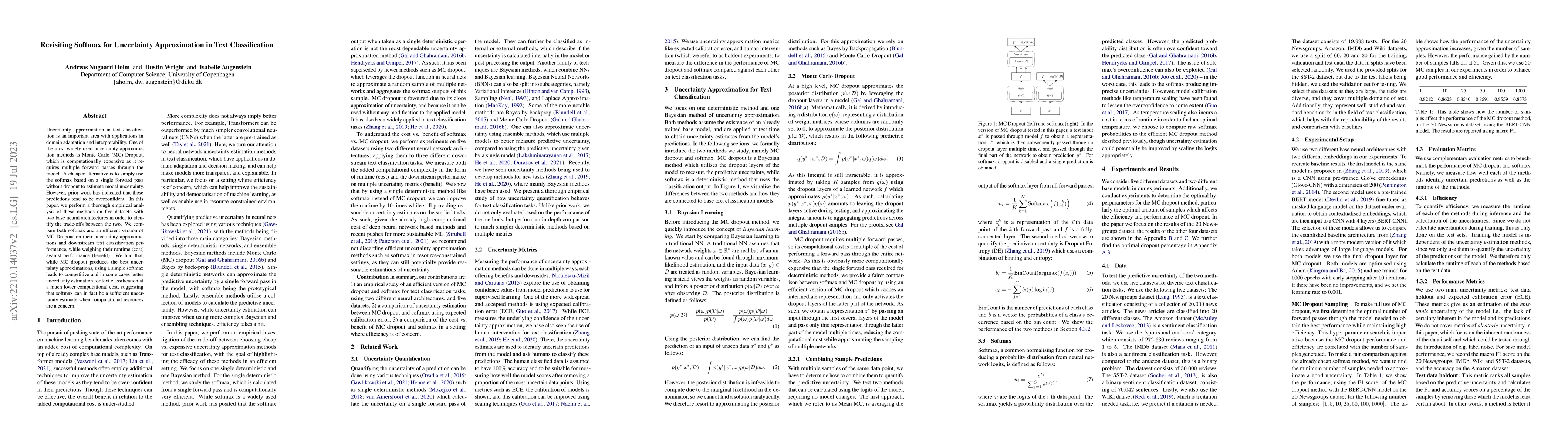 Thumbnail for Revisiting Softmax for Uncertainty Approximation in Text Classification