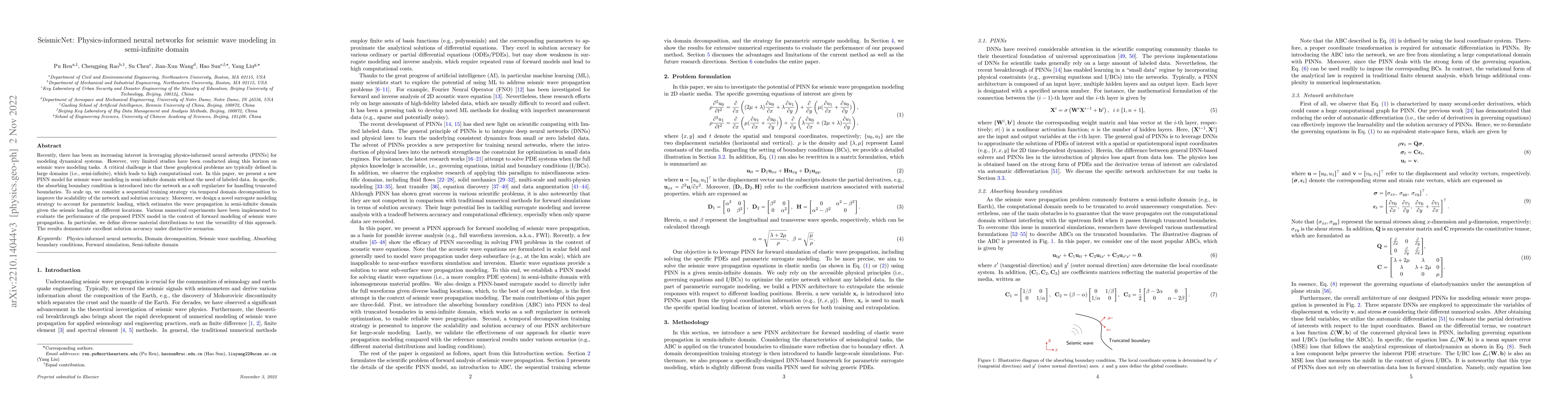 Thumbnail for SeismicNet: Physics-informed neural networks for seismic wave modeling
  in semi-infinite domain