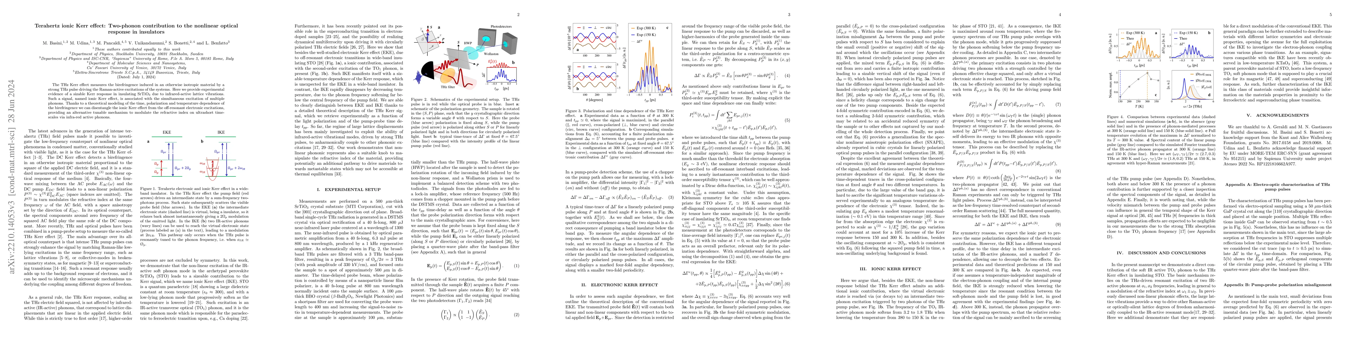 Thumbnail for Terahertz ionic Kerr effect: Two-phonon contribution to the nonlinear
  optical response in insulators