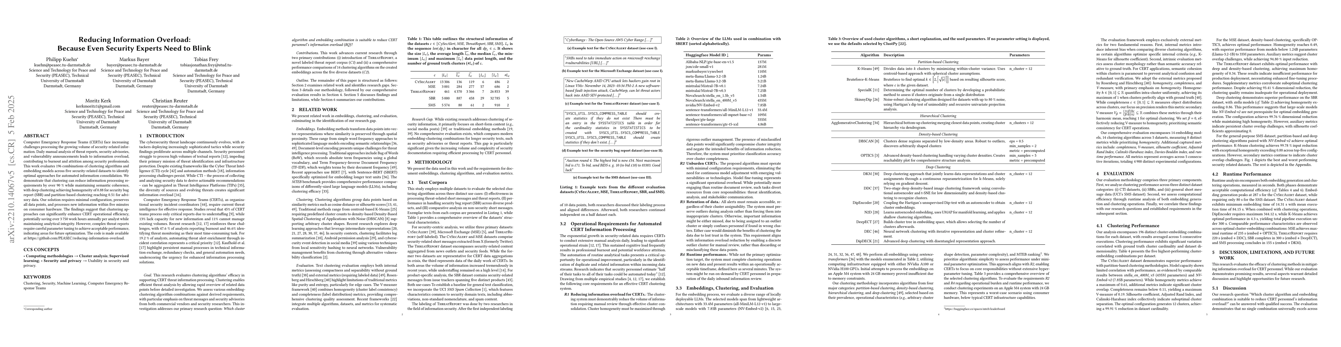 Thumbnail for ThreatCluster: Threat Clustering for Information Overload Reduction in
  Computer Emergency Response Teams