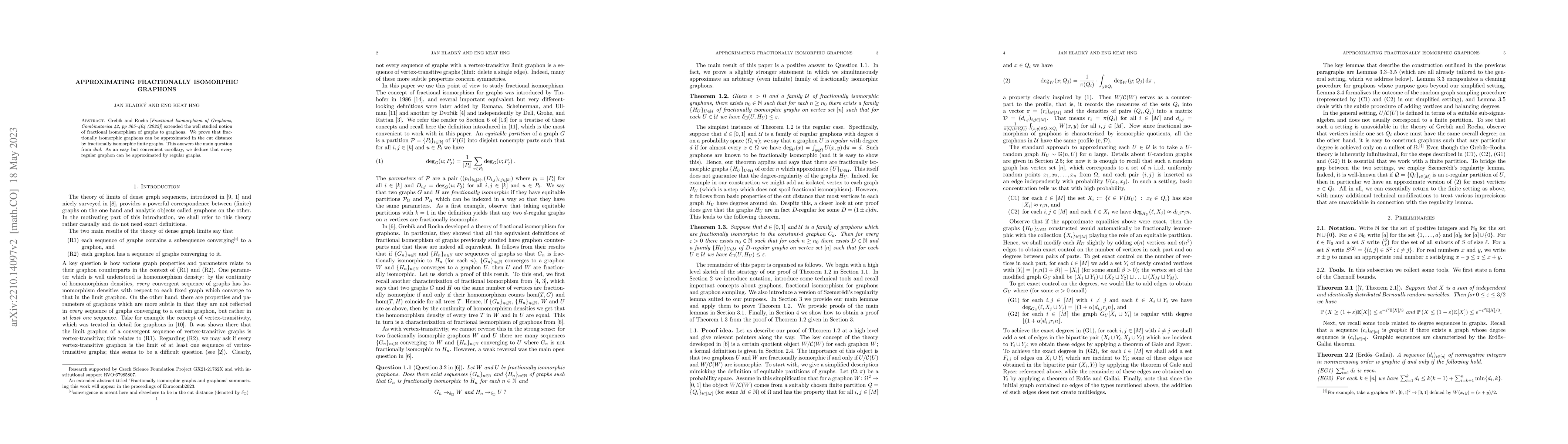 Thumbnail for Approximating fractionally isomorphic graphons