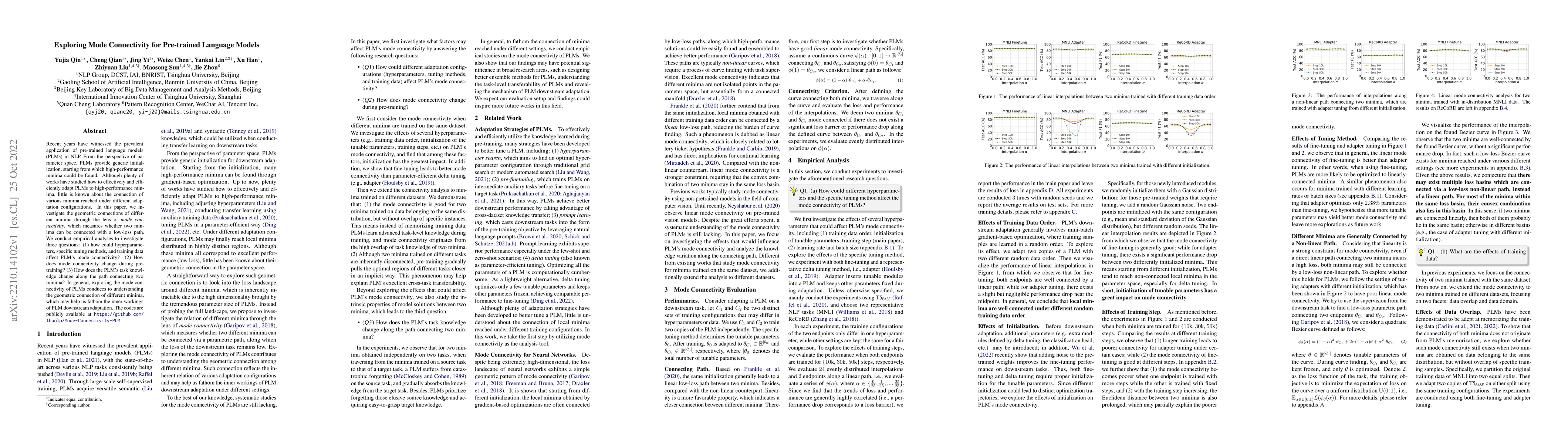 Thumbnail for Exploring Mode Connectivity for Pre-trained Language Models