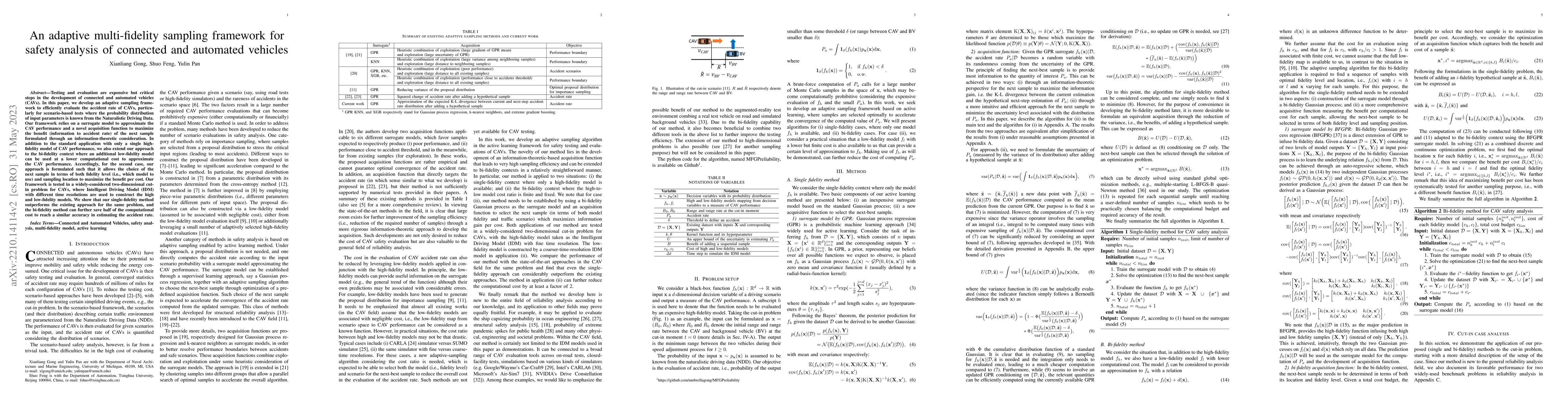 Thumbnail for An adaptive multi-fidelity sampling framework for safety analysis of
  connected and automated vehicles