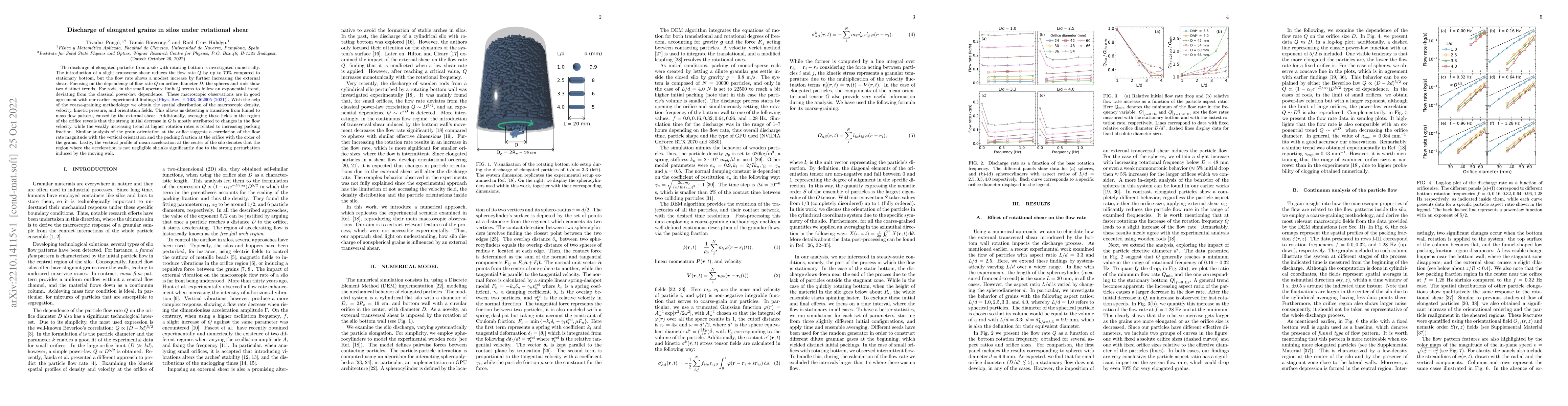 Thumbnail for Discharge of elongated grains in silos under rotational shear
