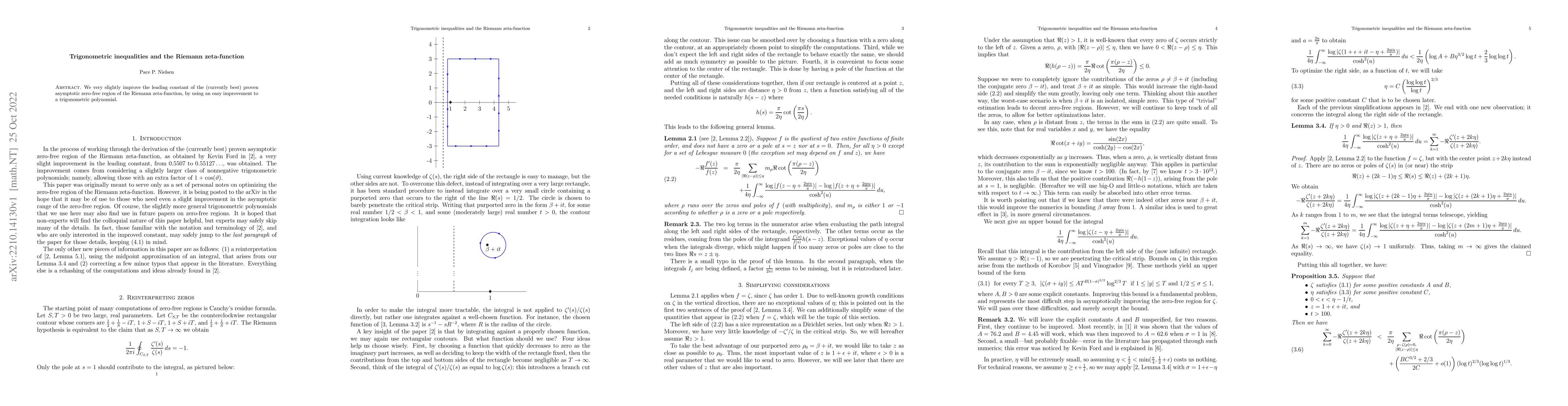 Thumbnail for Trigonometric inequalities and the Riemann zeta-function