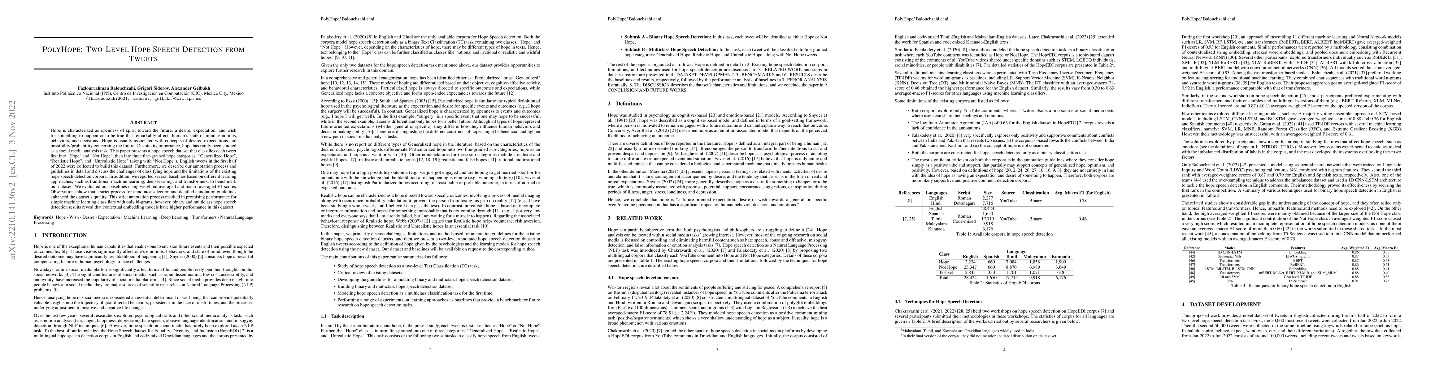 Thumbnail for PolyHope: Two-Level Hope Speech Detection from Tweets