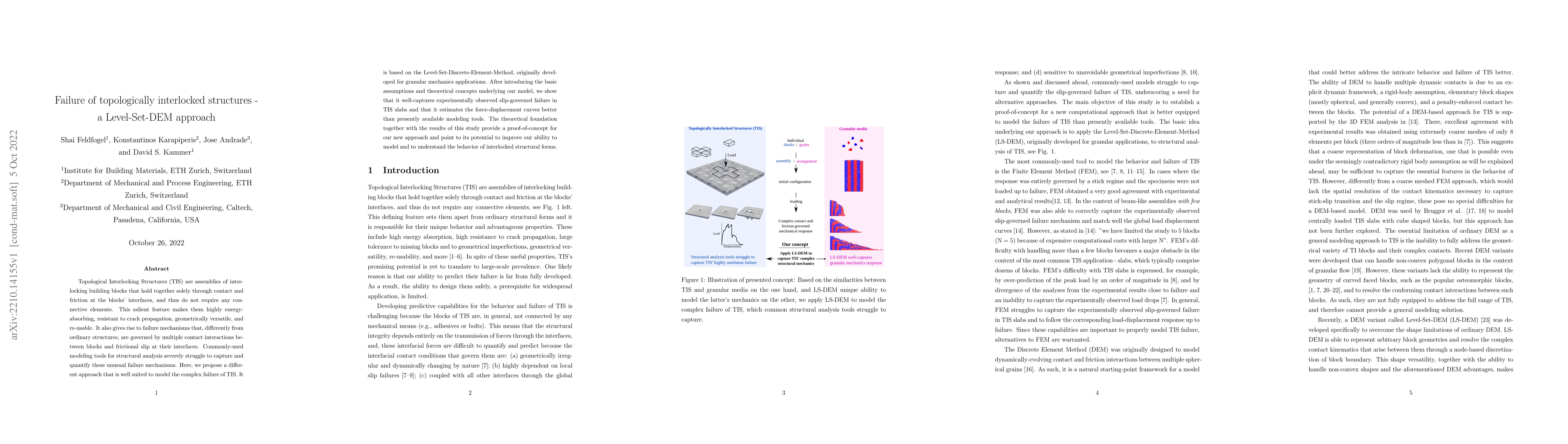 Thumbnail for Failure of topologically interlocked structures -- a Level-Set-DEM
  approach