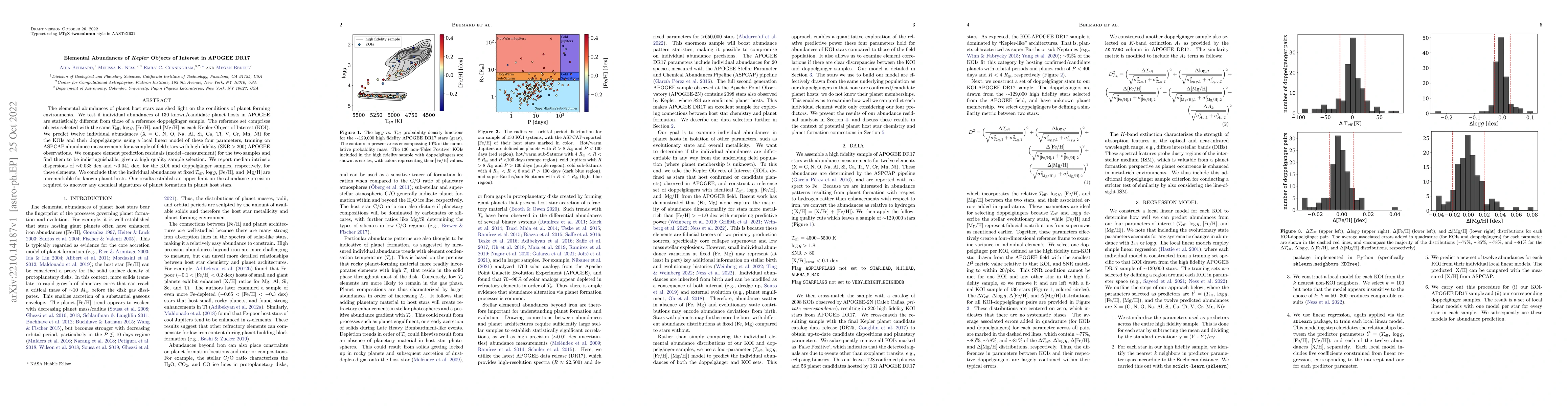 Thumbnail for Elemental Abundances of Kepler Objects of Interest in APOGEE DR17
