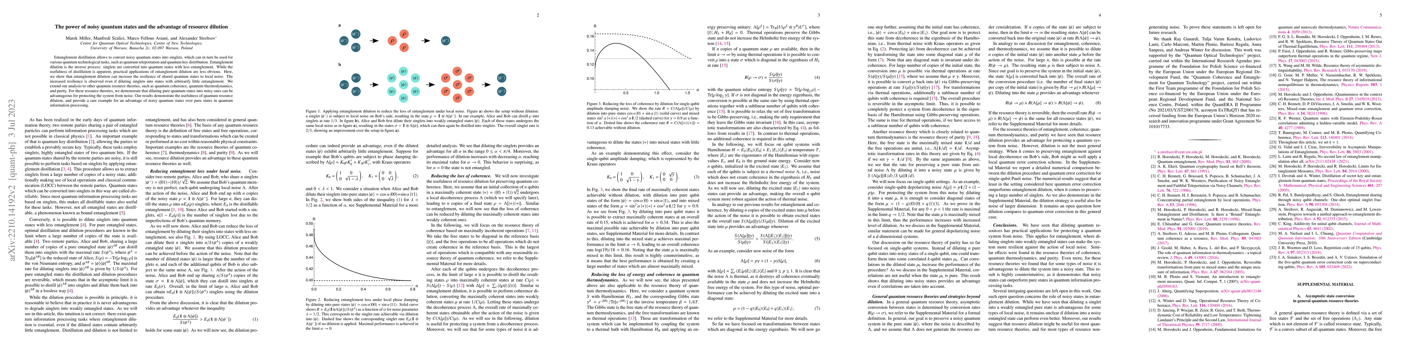 Thumbnail for The power of noisy quantum states and the advantage of resource dilution
