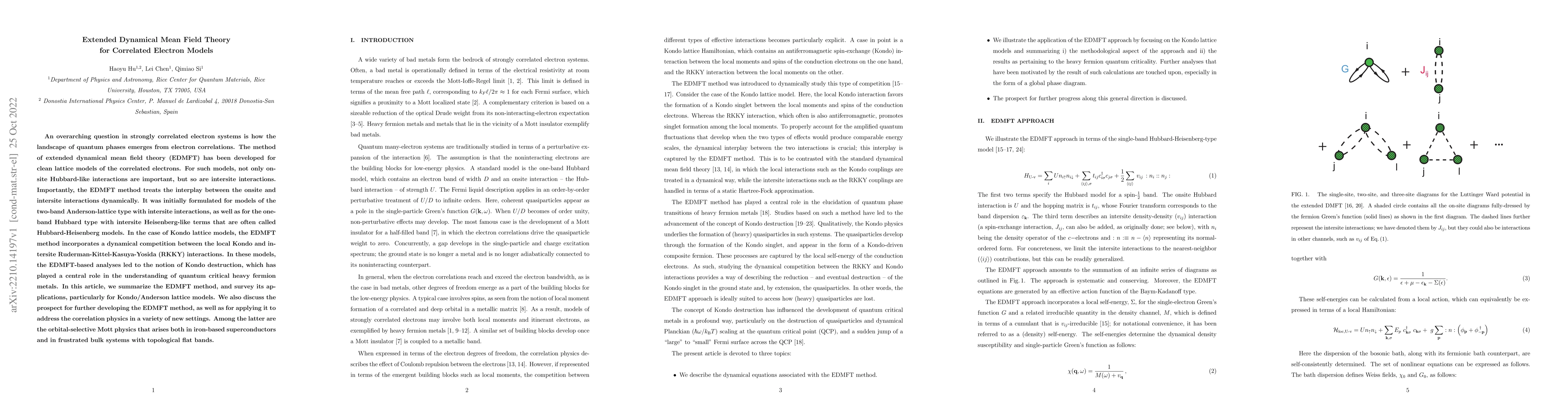 Thumbnail for Extended Dynamical Mean Field Theory for Correlated Electron Models