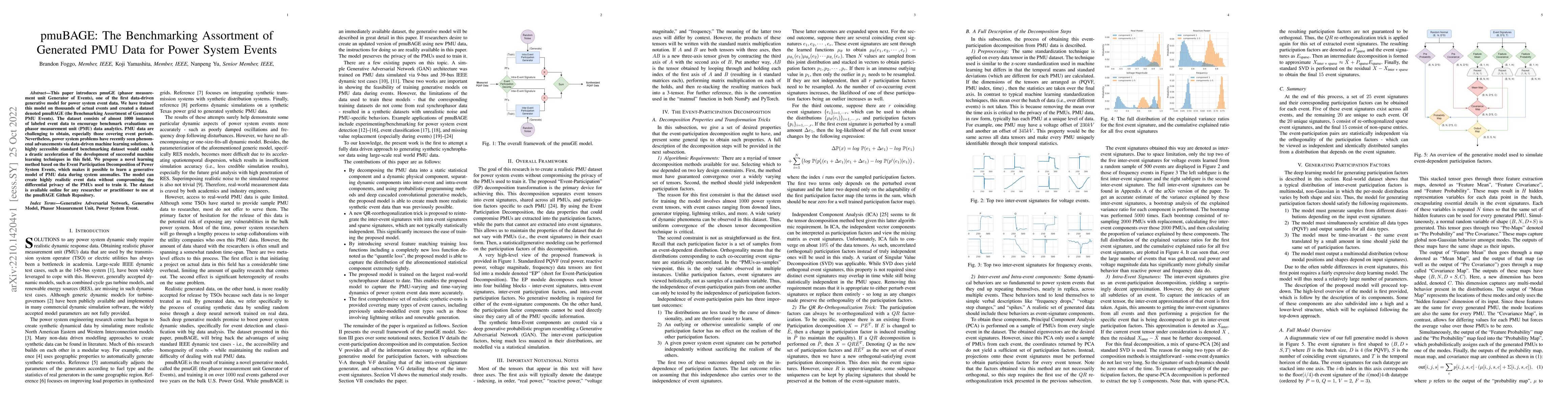 Thumbnail for pmuBAGE: The Benchmarking Assortment of Generated PMU Data for Power
  System Events