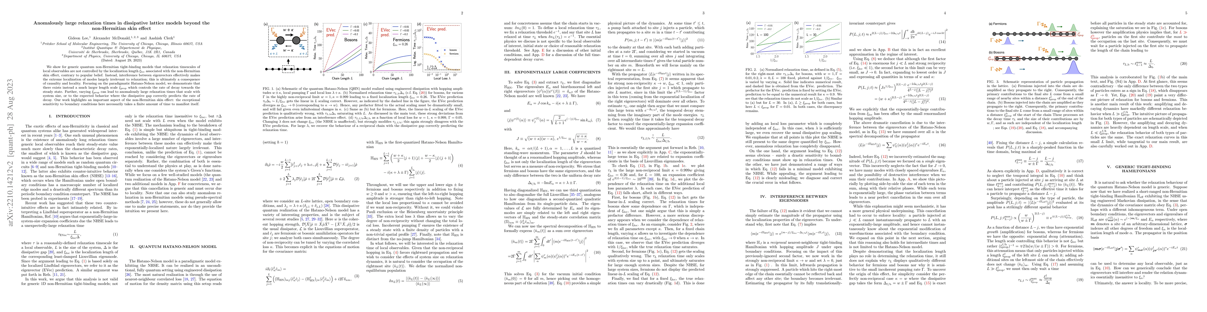 Thumbnail for Anomalously large relaxation times in dissipative lattice models beyond
  the non-Hermitian skin effect