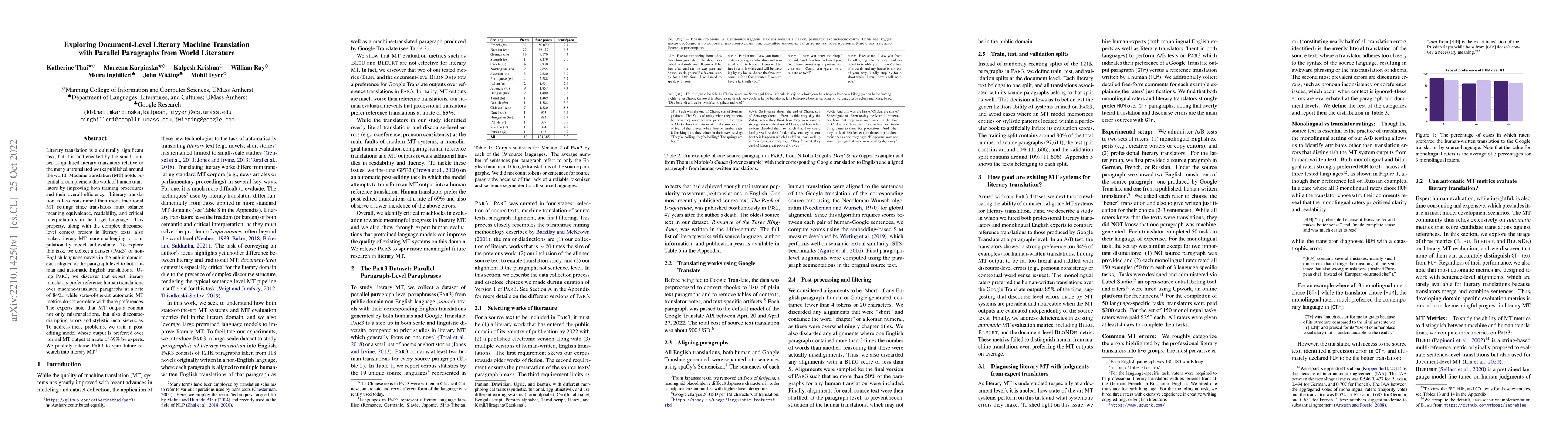 Thumbnail for Exploring Document-Level Literary Machine Translation with Parallel
  Paragraphs from World Literature