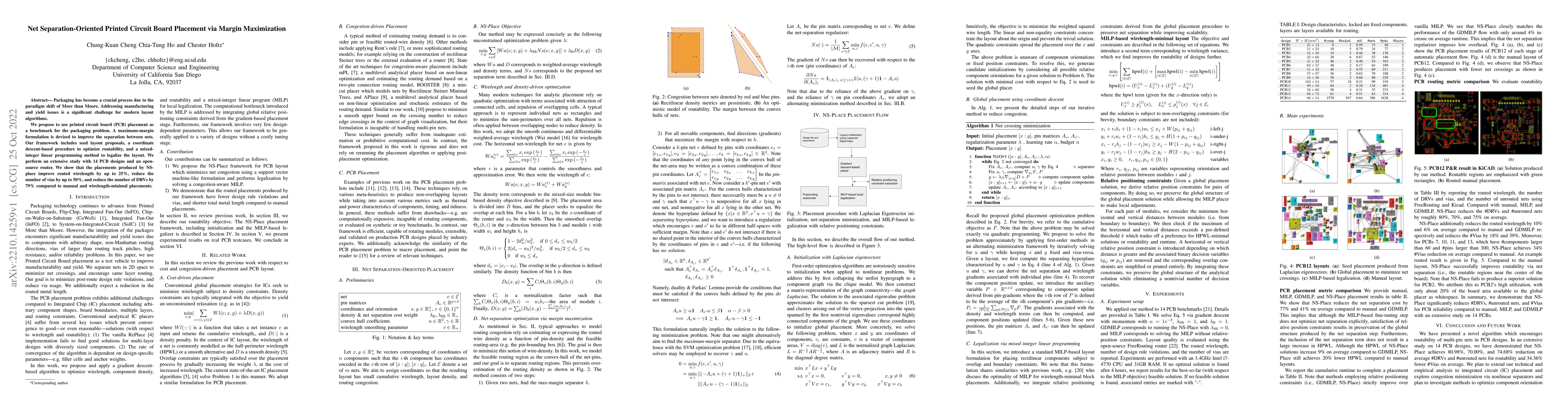 Thumbnail for Net Separation-Oriented Printed Circuit Board Placement via Margin
  Maximization