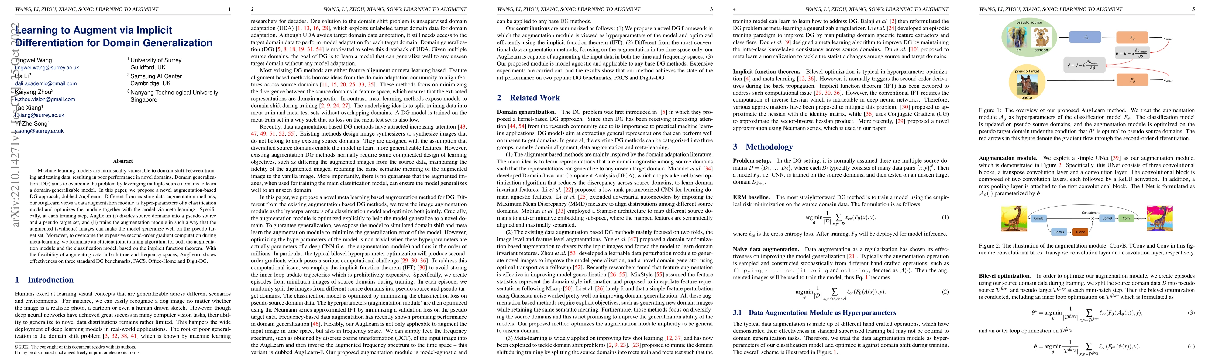 Thumbnail for Learning to Augment via Implicit Differentiation for Domain
  Generalization