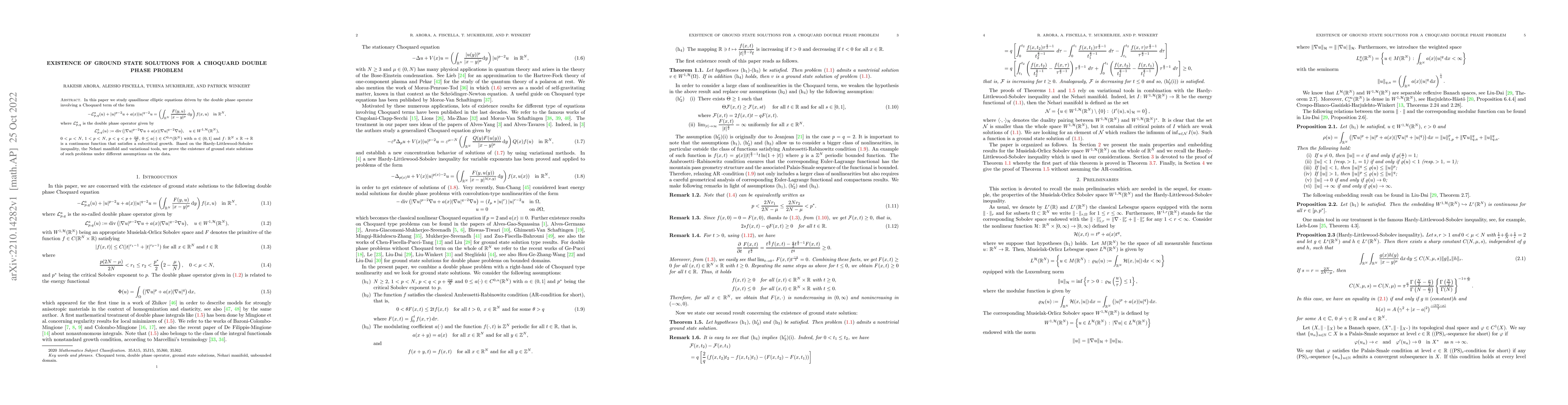 Thumbnail for Existence of ground state solutions for a Choquard double phase problem