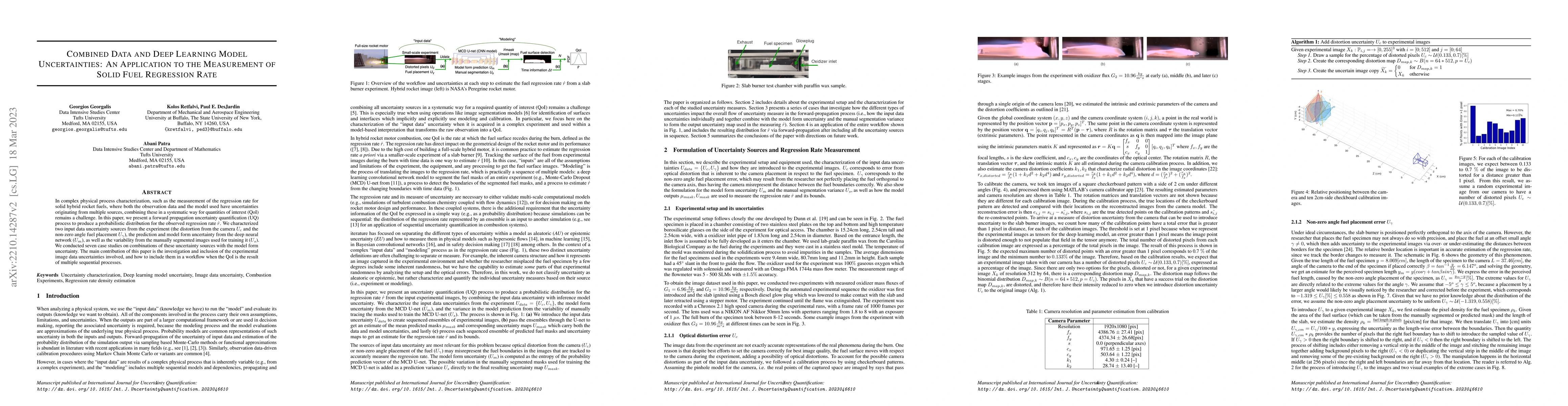 Thumbnail for Combined Data and Deep Learning Model Uncertainties: An Application to
  the Measurement of Solid Fuel Regression Rate