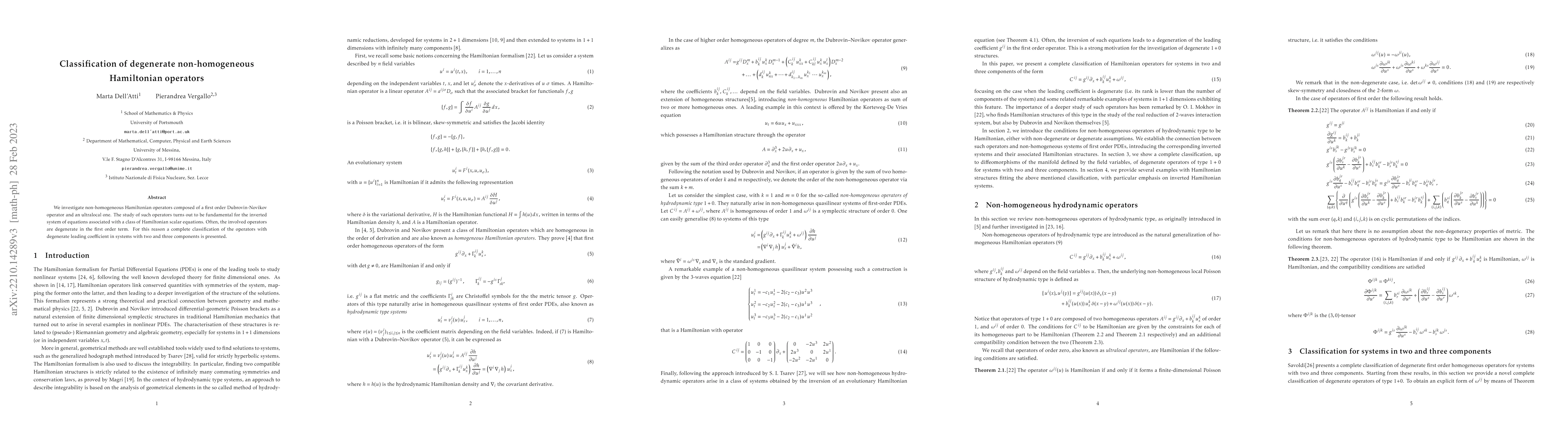 Thumbnail for Classification of degenerate non-homogeneous Hamiltonian operators
