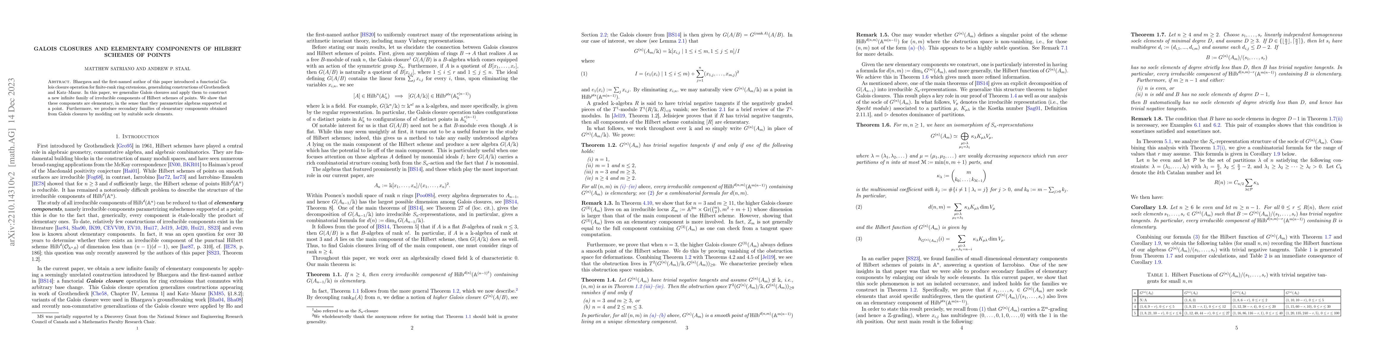 Thumbnail for Galois closures and elementary components of Hilbert schemes of points