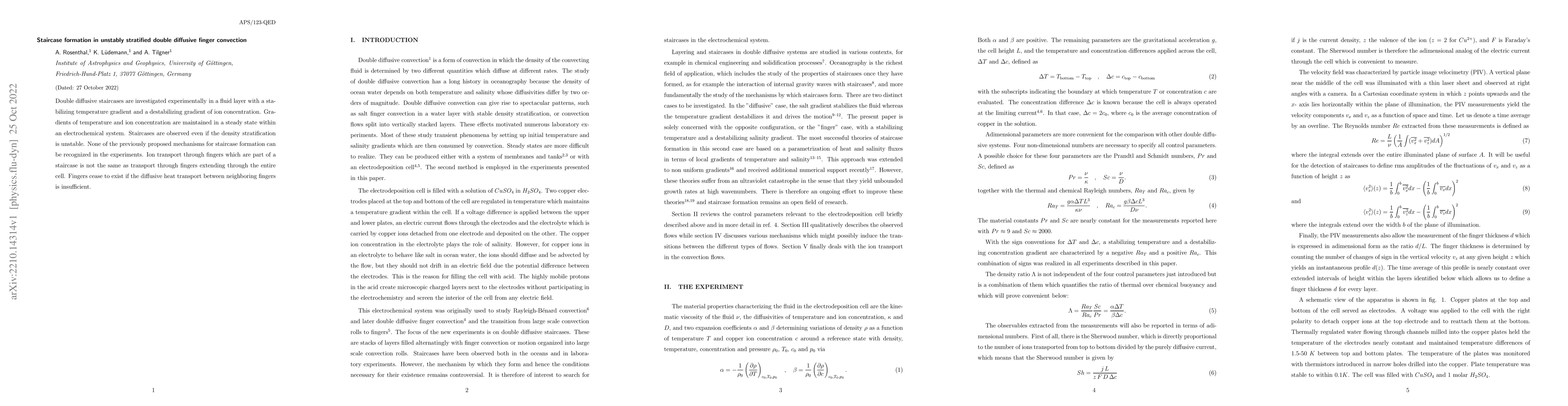Thumbnail for Staircase formation in unstably stratified double diffusive finger
  convection