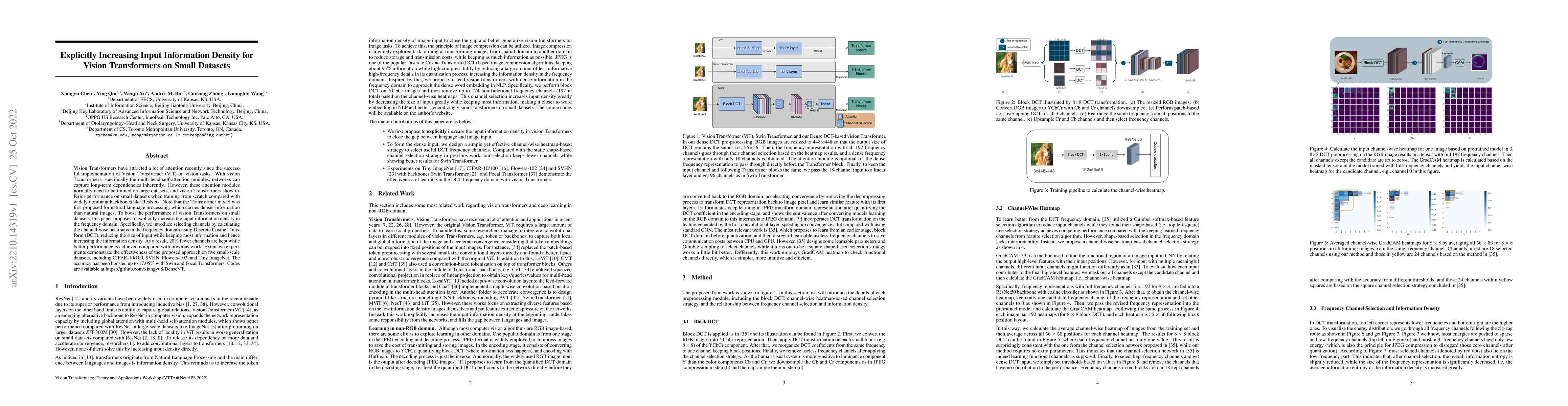Thumbnail for Explicitly Increasing Input Information Density for Vision Transformers
  on Small Datasets