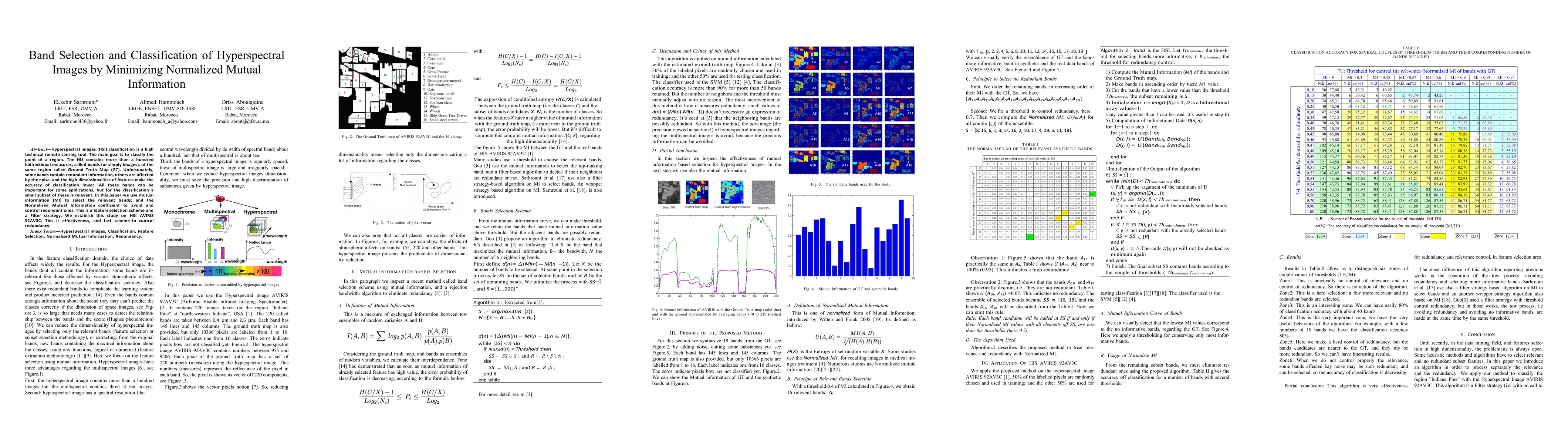 Thumbnail for Band selection and classification of hyperspectral images by minimizing
  normalized mutual information