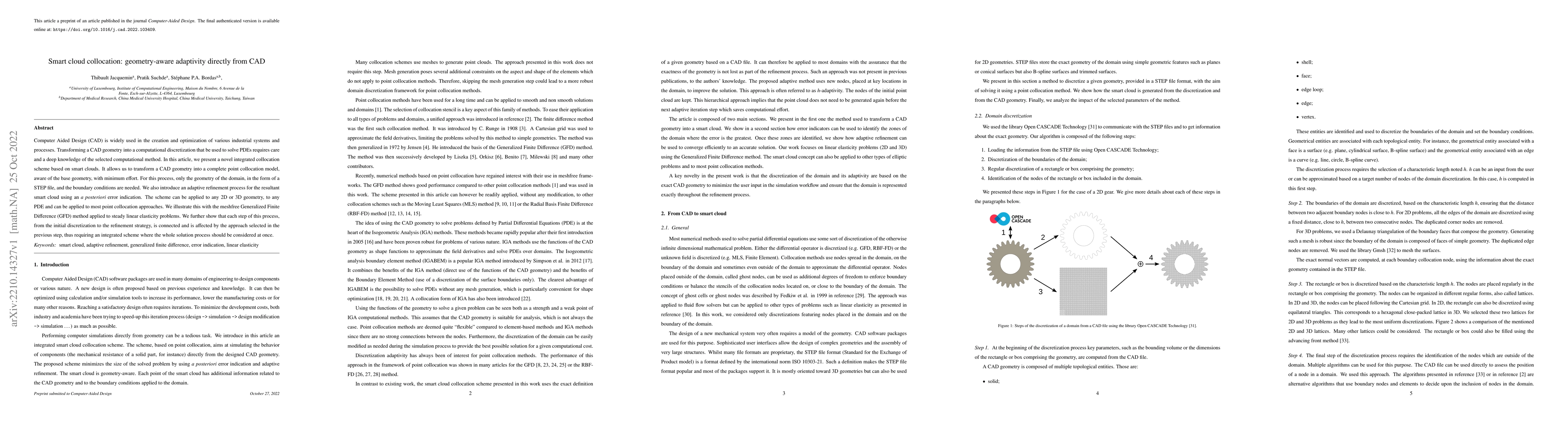 Thumbnail for Smart cloud collocation: geometry-aware adaptivity directly from CAD