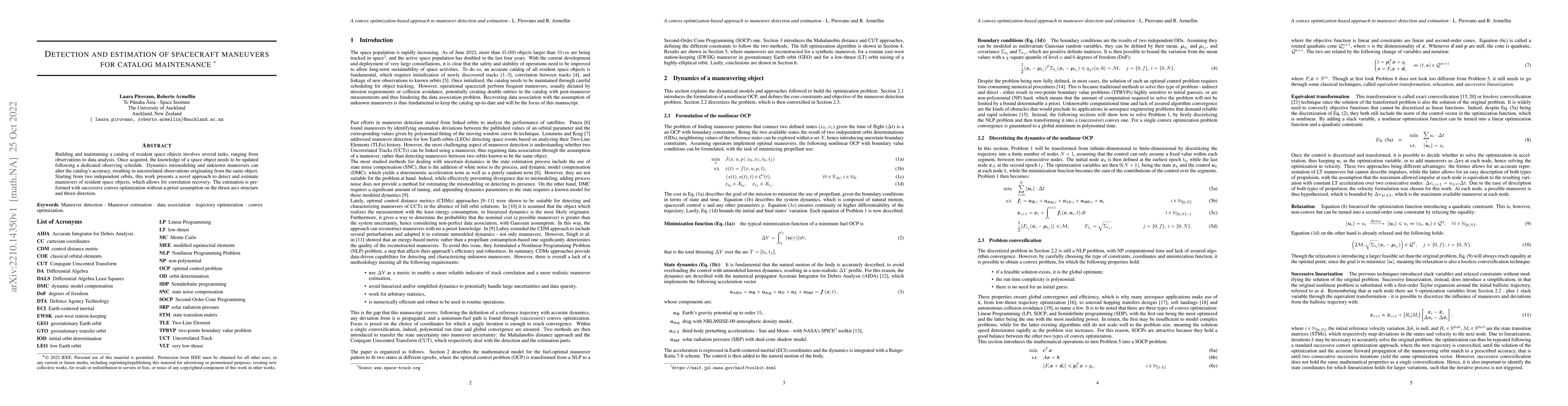 Thumbnail for Detection and estimation of spacecraft maneuvers for catalog maintenance