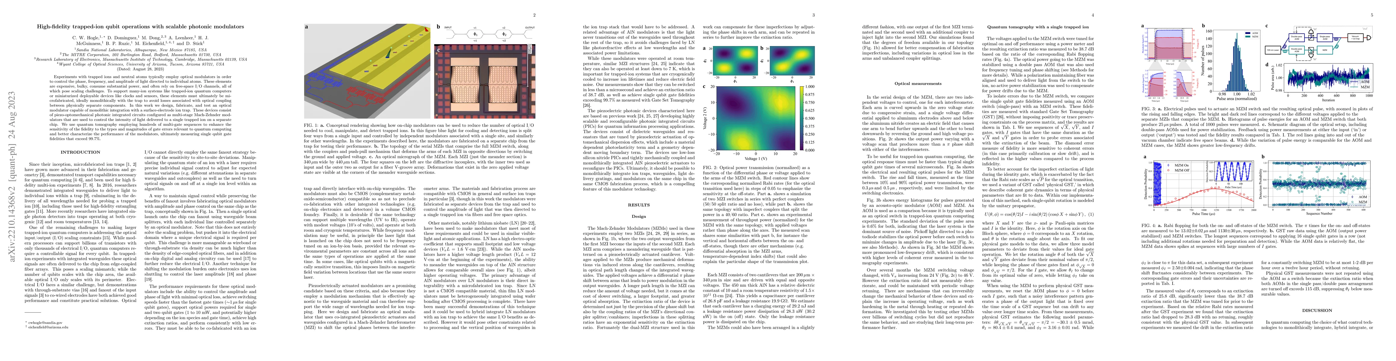 Thumbnail for High-fidelity trapped-ion qubit operations with scalable photonic
  modulators