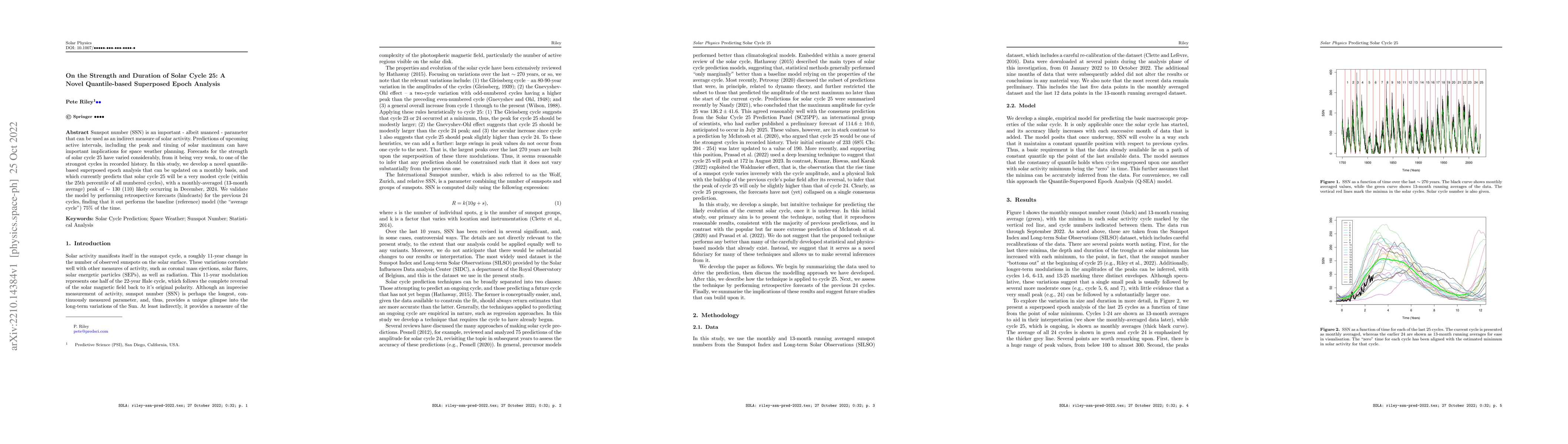 Thumbnail for On the Strength and Duration of Solar Cycle 25: A Novel Quantile-based
  Superposed Epoch Analysis