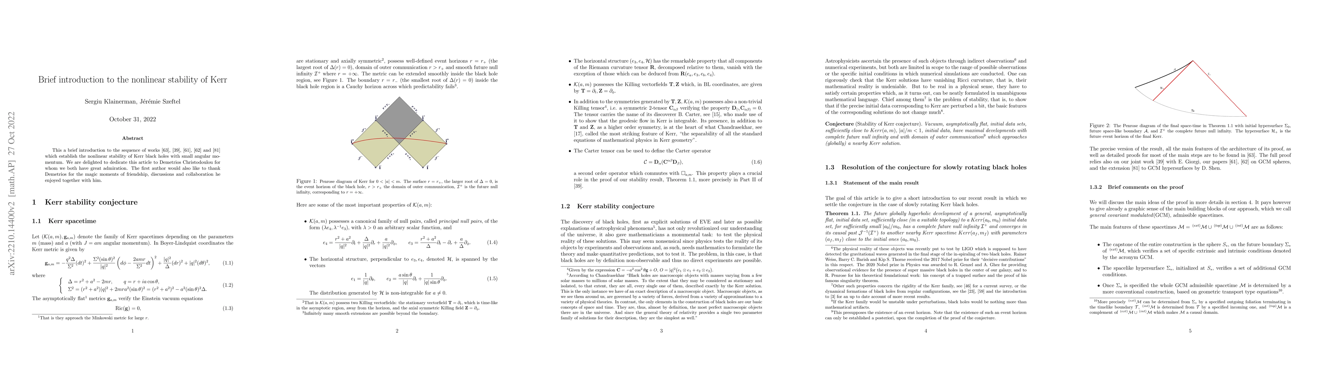 Thumbnail for Brief introduction to the nonlinear stability of Kerr
