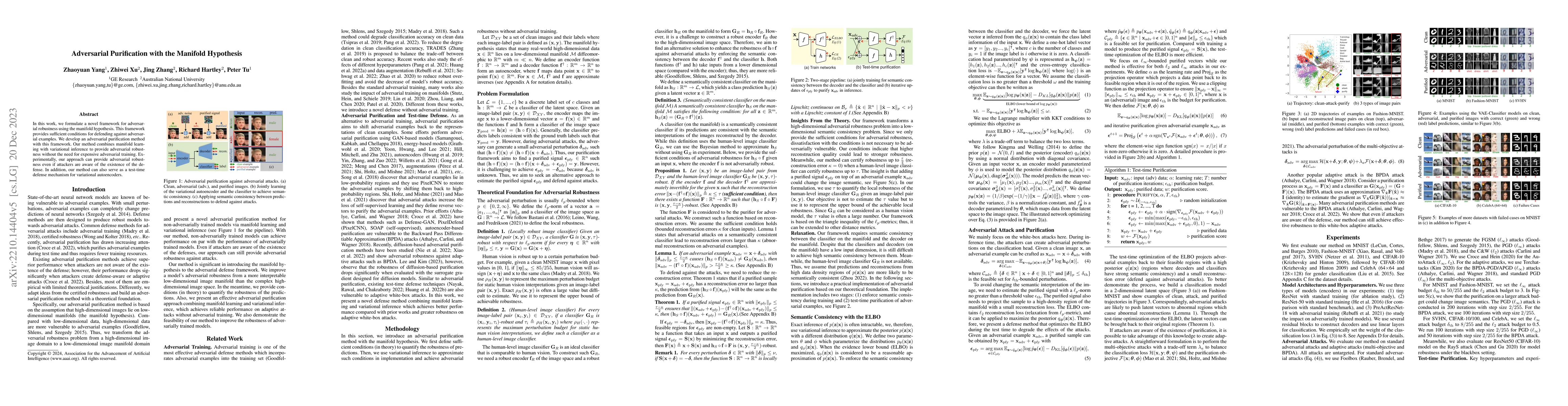 Thumbnail for Adversarial Purification with the Manifold Hypothesis