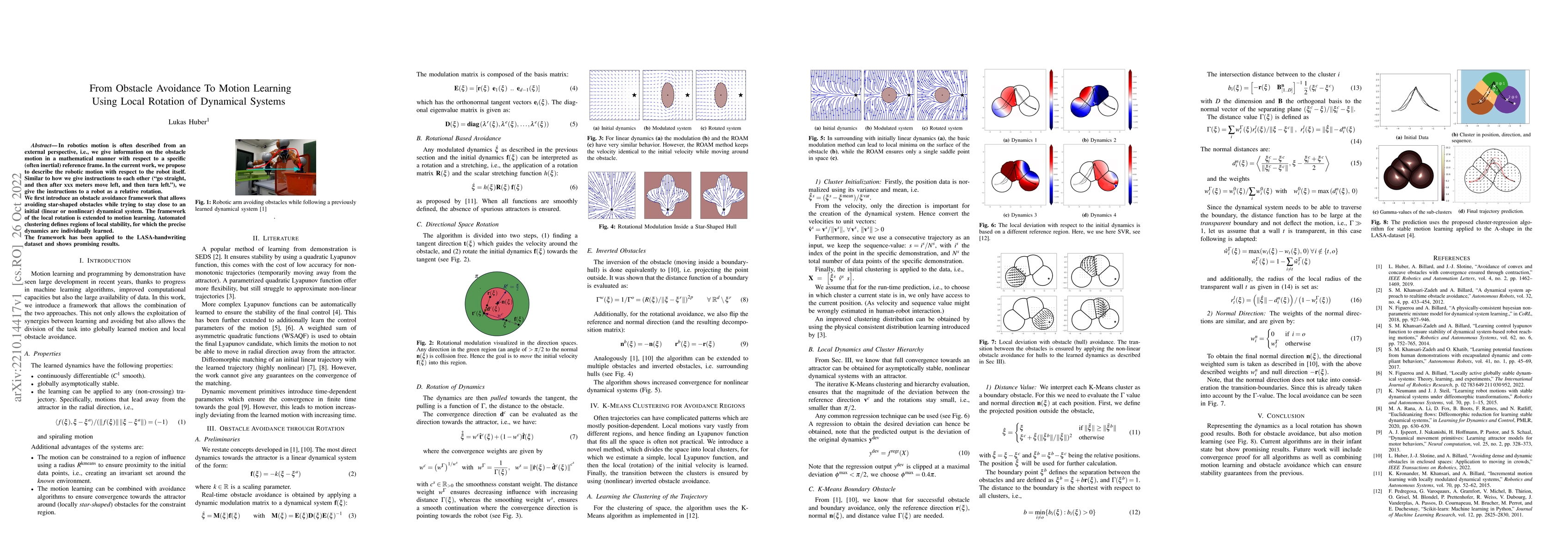 Thumbnail for From Obstacle Avoidance To Motion Learning Using Local Rotation of
  Dynamical Systems