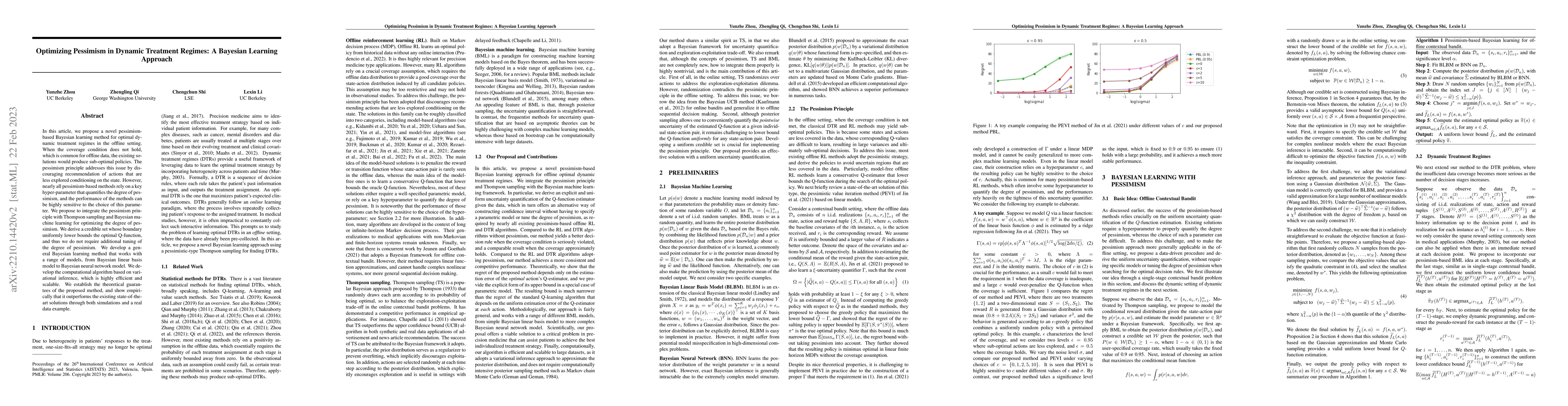 Thumbnail for Optimizing Pessimism in Dynamic Treatment Regimes: A Bayesian Learning
  Approach
