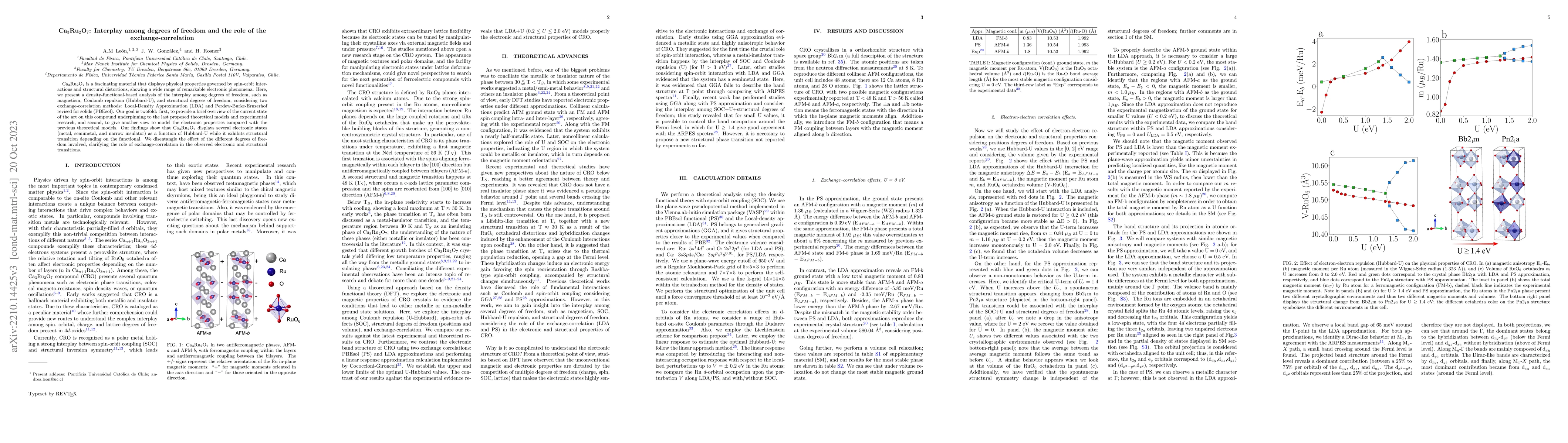 Thumbnail for Ca$_{3}$Ru$_{2}$O$_{7}$: Interplay among degrees of freedom and the role
  of the exchange-correlation