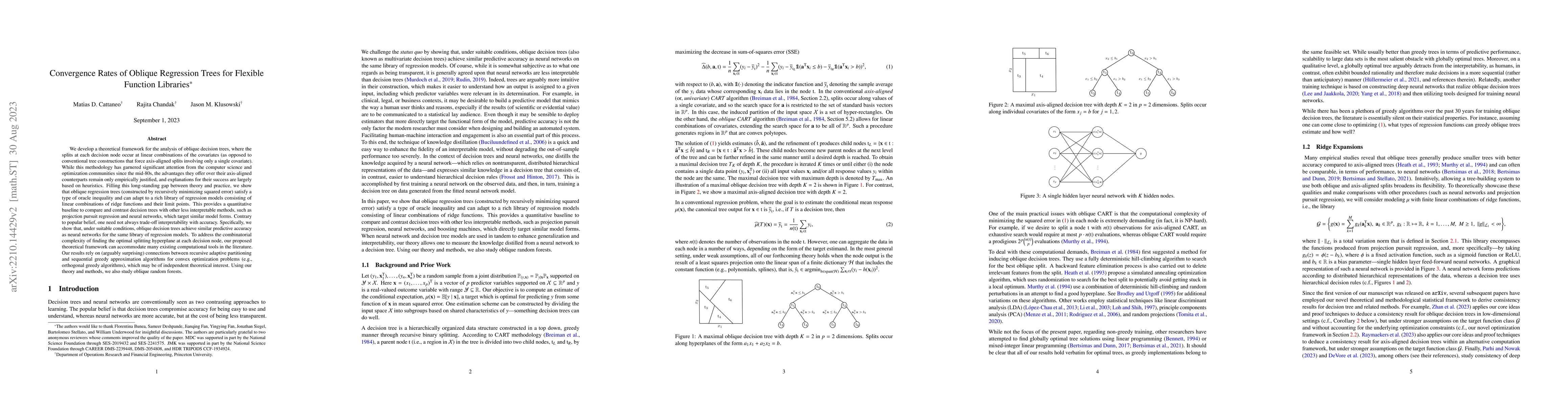 Thumbnail for Convergence Rates of Oblique Regression Trees for Flexible Function
  Libraries