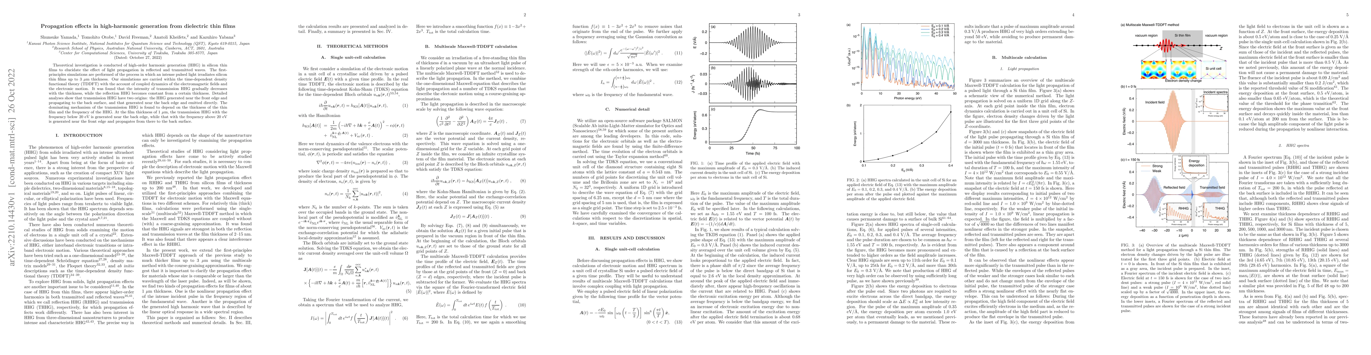 Thumbnail for Propagation effects in high-harmonic generation from dielectric thin
  films