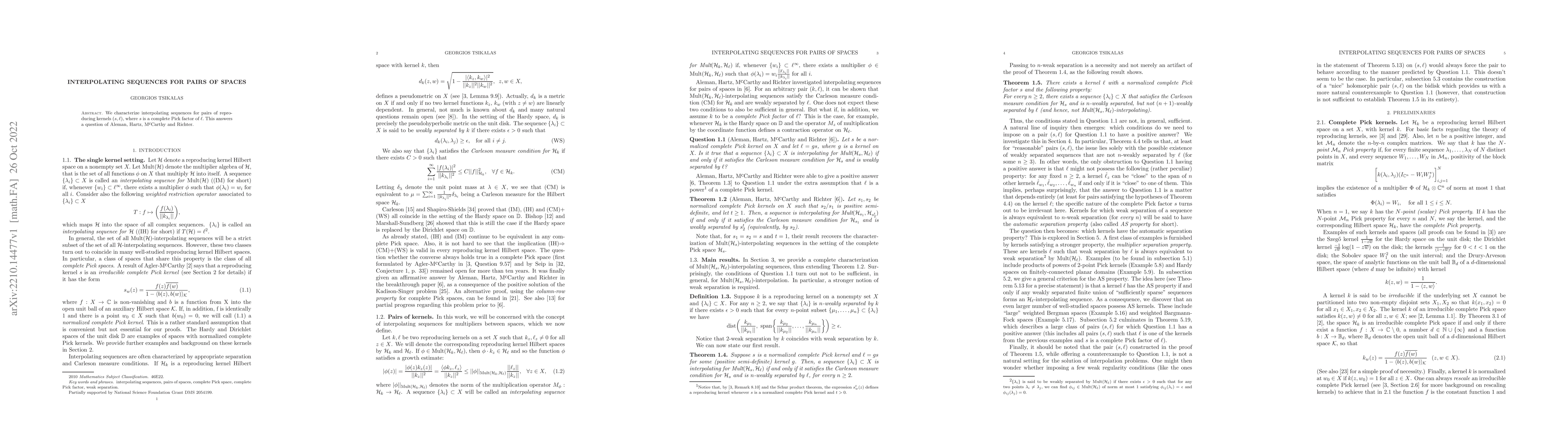 Thumbnail for Interpolating sequences for pairs of spaces