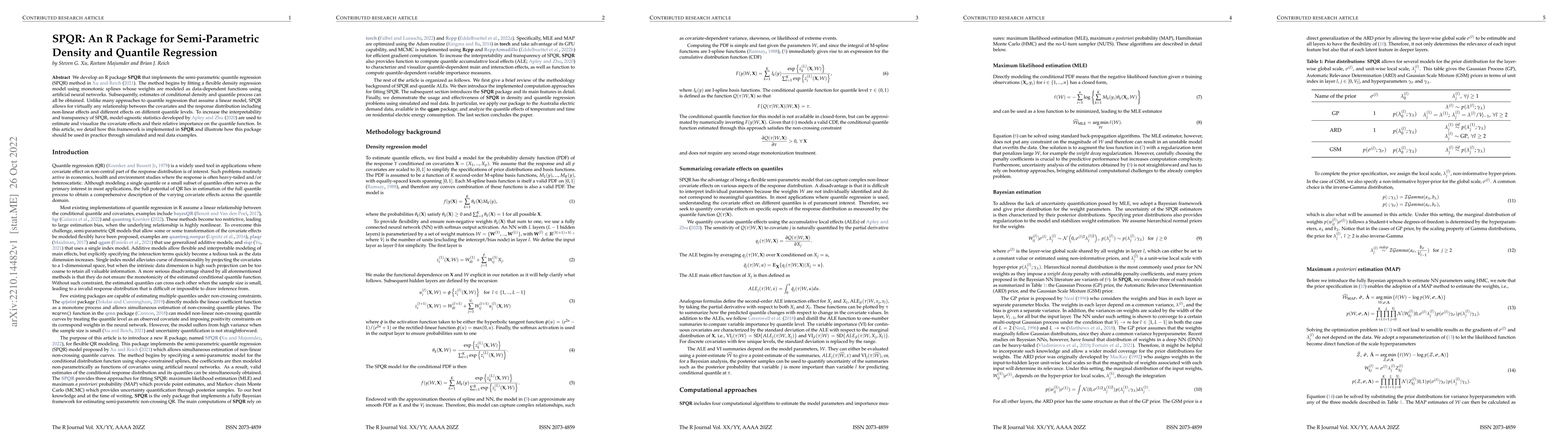 Thumbnail for SPQR: An R Package for Semi-Parametric Density and Quantile Regression