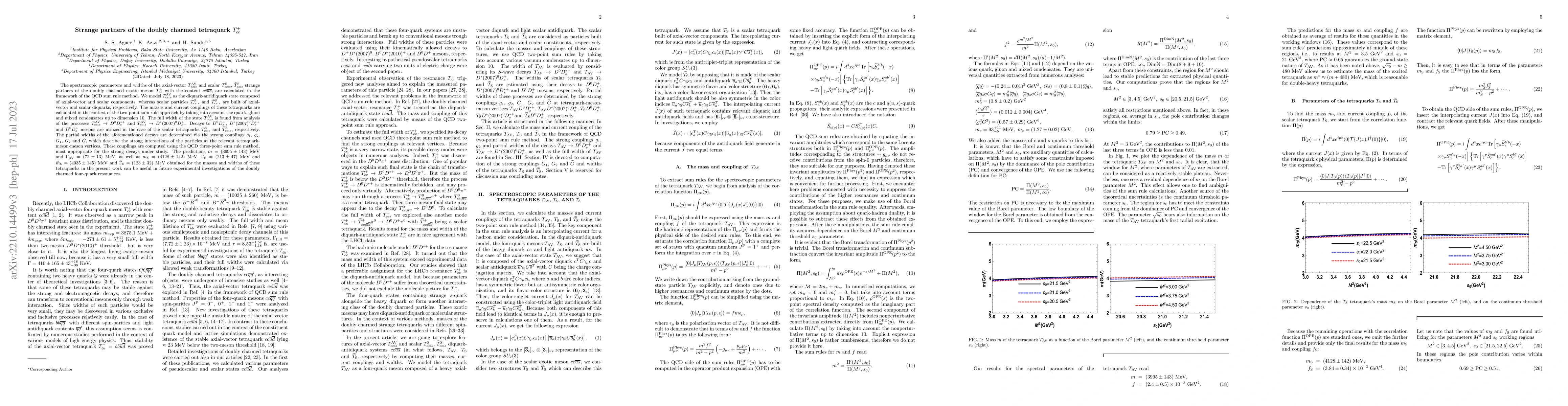 Thumbnail for Strange partners of the doubly charmed tetraquark $T^{+}_{cc}$
