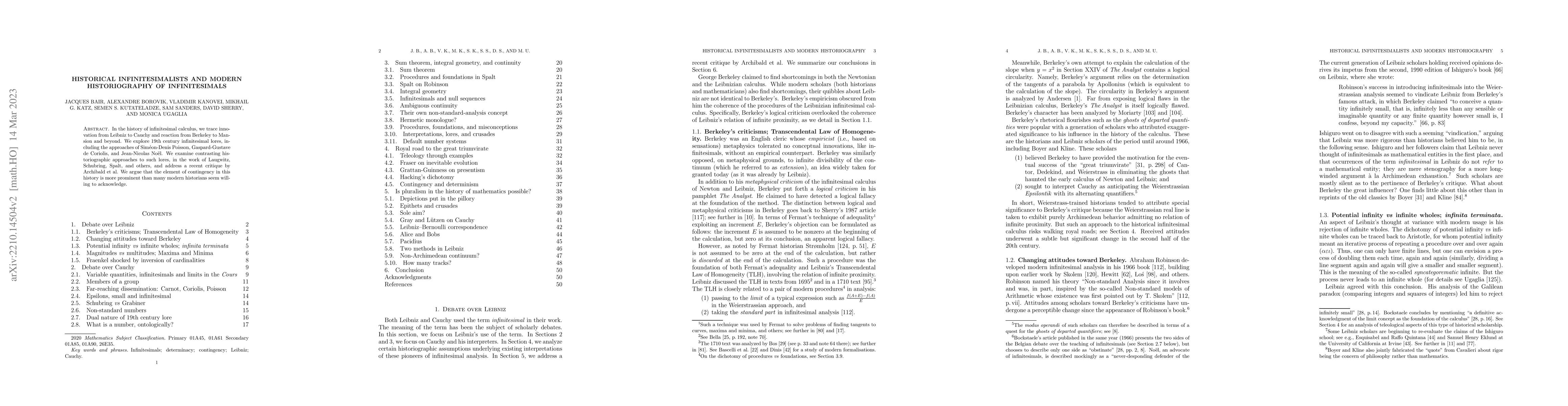 Thumbnail for Historical infinitesimalists and modern historiography of infinitesimals