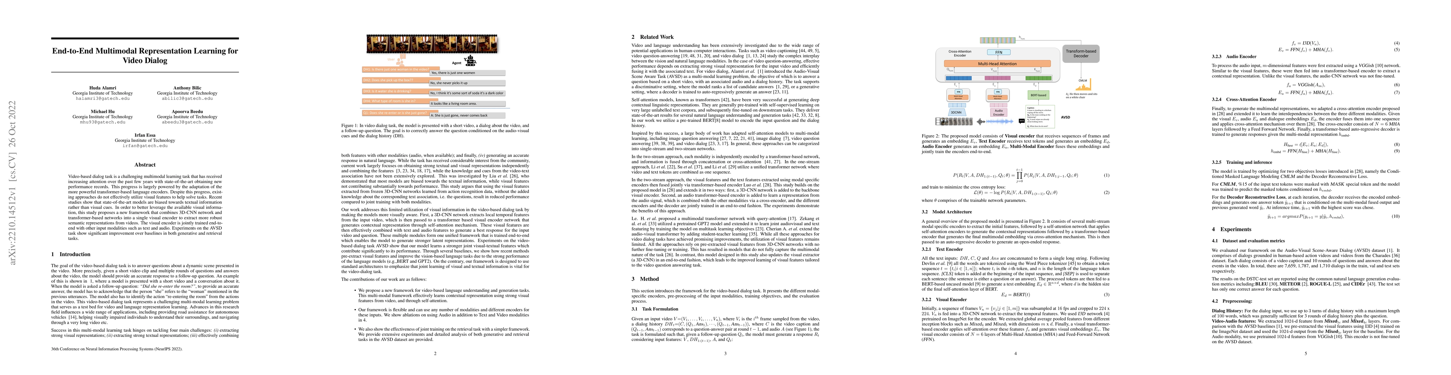 Thumbnail for End-to-End Multimodal Representation Learning for Video Dialog